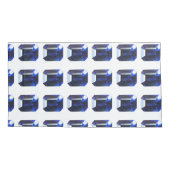 矩形サファイアブルー 枕カバー (裏面-左)