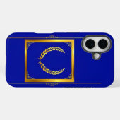矩形フレームの豪華なゴールデンローレル Case-Mate iPhoneケース (裏面 (横))