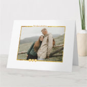 矩形モダン金ゴールドフレームフォトホリデーカード カード (正面)