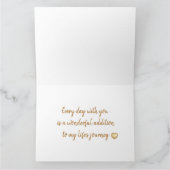 矩形モダン金ゴールドフレームフォトホリデーカード カード (内部)