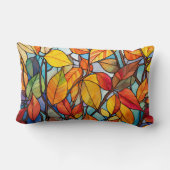 矩形秋リーフ装飾用クッション ランバークッション (裏面)
