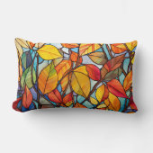 矩形秋リーフ装飾用クッション ランバークッション (正面)