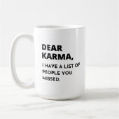 短いカルマ引用文恋しく思のリスト コーヒーマグカップ (左)