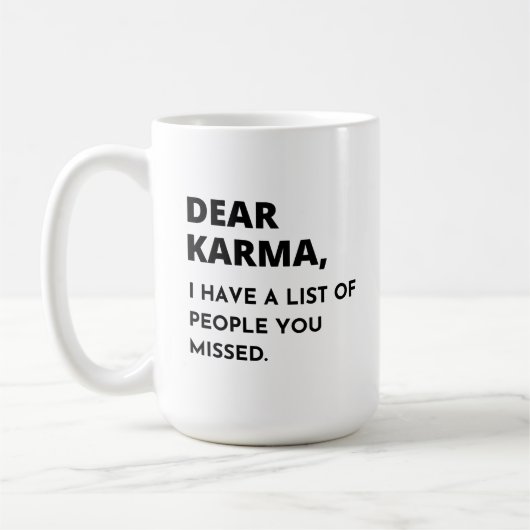 短いカルマ引用文恋しく思のリスト コーヒーマグカップ (左)