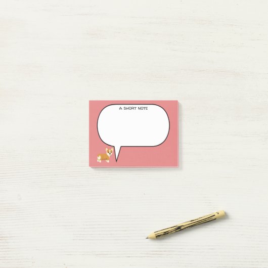 短いコルギ ポストイット (デスク上)