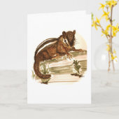 短いシマリスのバースデー・カード カード (黄色い花)