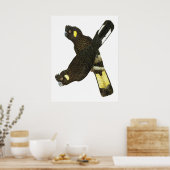 短いハシと黄色い尾を持つ黒いコカトオ ポスター (キッチン)