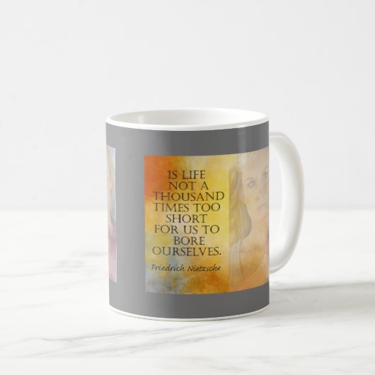 短いフリードリヒにライフ引用文マグ コーヒーマグカップ (正面右)