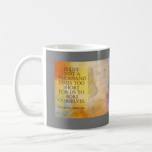 短いフリードリヒにライフ引用文マグ コーヒーマグカップ (左)