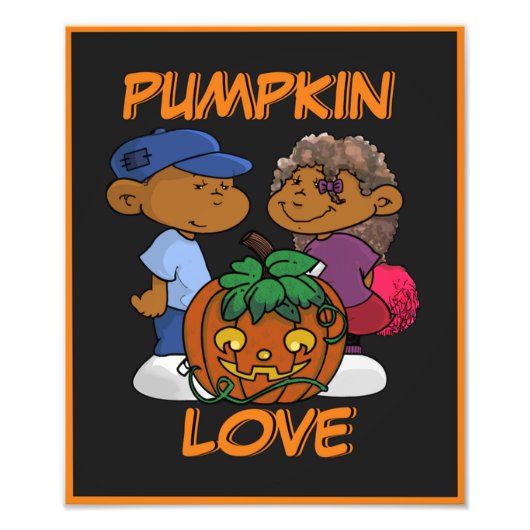 短いベッド |パンプキンラブポスター フォトプリント            (正面)