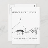 短い人を尊重 – 鼻毛をトリミング ポストカード (正面/裏面)