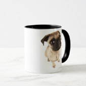 短い口輪をかけられた顔を搭載する犬の小さい品種 マグカップ (正面右)