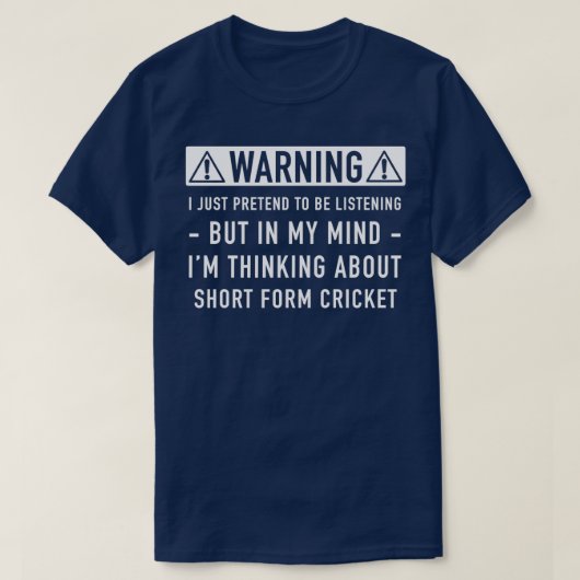 短い型枠クリケットギフト Tシャツ (デザイン正面)