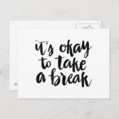 短い引用文:休憩しても良い ポストカード (正面/裏面)