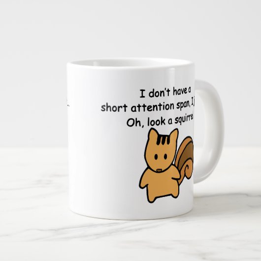 短い注意スパンおもしろいリス ジャンボコーヒーマグカップ (正面右)