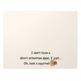 短い注意スパンおもしろいリス ノートパッド