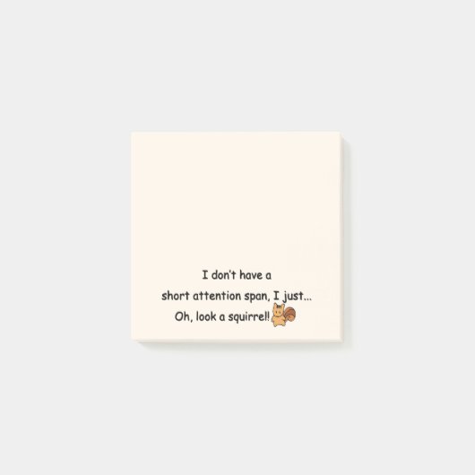 短い注意スパンユーモアのあるリス ポストイット (正面)