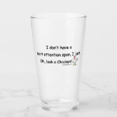 短い注意力の鶏 タンブラーグラス (正面)