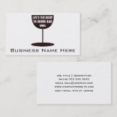 短い生命余りに悪いワイン-引用文--を飲むため 名刺 (正面/裏面)