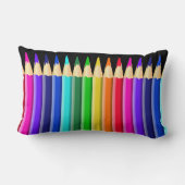短い虹の鉛筆のクレヨンのデザイン ランバークッション (裏面)