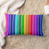 短い虹の鉛筆のクレヨンのデザイン ランバークッション (ブランケット)