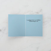 短い謝罪のメッセージカード- カード (内部)