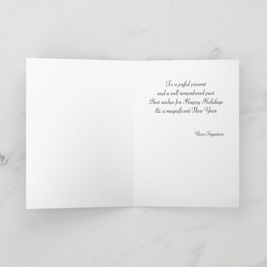 短い金髪の可愛いクリスマスガール シーズンカード (内部)