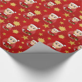短い金髪の可愛いクリスマスガール ラッピングペーパー (角)