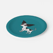 短い髪を搭載する斑点を付けられたチワワ ペーパープレート (アングル)