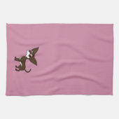 短い髪を搭載する白及びチョコレートチワワ キッチンタオル (横)