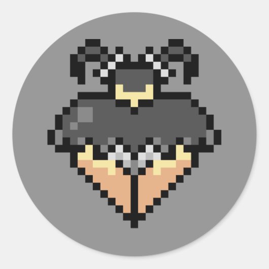 短い黒のスカートのゴシックステッカー ラウンドシール (正面)