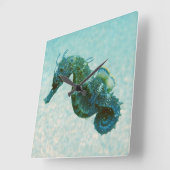 短い鼻で掘られたタツノオトシゴ|クリミア、ロシア スクエア壁時計 (傾斜)