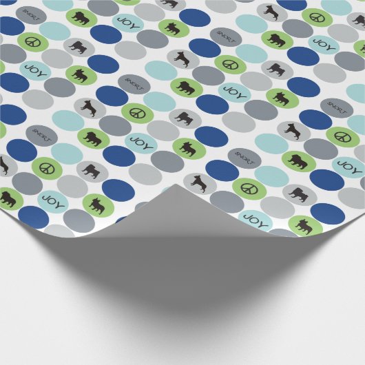 短い鼻の包装紙-青 ラッピングペーパー (角)