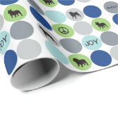 短い鼻の包装紙-青 ラッピングペーパー (ロールコーナー)