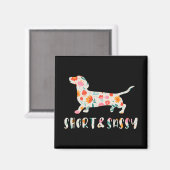 短くてサッシダシュントフローラ犬 マグネット (正面/裏面)