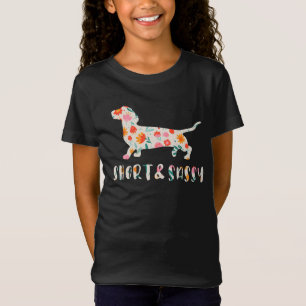 短くてサッシダシュントフローラ犬 Tシャツ
