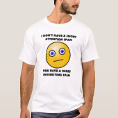 短くて面白いスパンフニーテイー Tシャツ (正面)