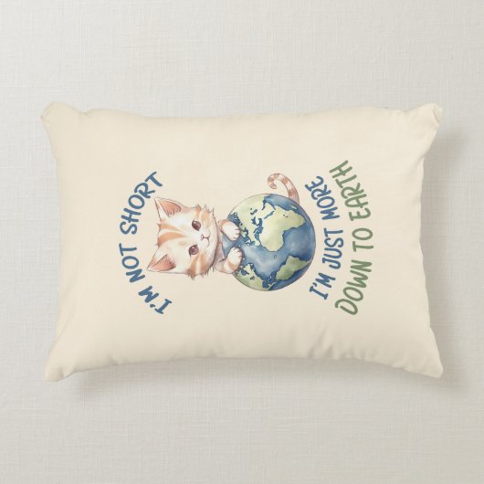 短くないし地面に落ちているのかわいい猫 アクセントクッション (正面)