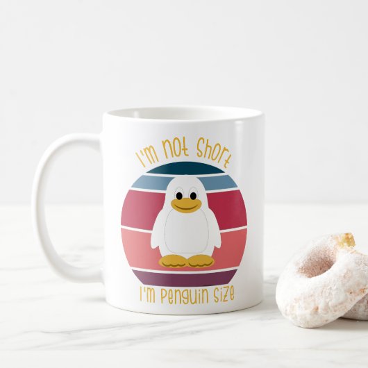 短くない私はペンギンのサイズおもしろい コーヒーマグカップ (ドーナツ)