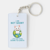 短くなく、地球に下る – Cat Humor キーホルダー (裏面)