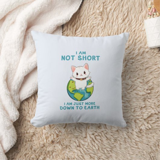 短くなく、地球に下る – Cat Humor クッション (ブランケット)