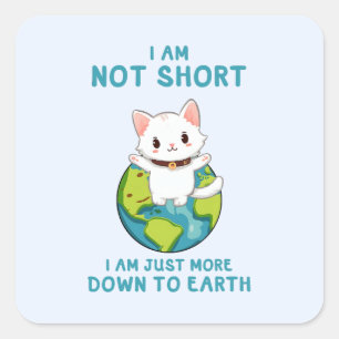 短くなく、地球に下る – Cat Humor スクエアシール