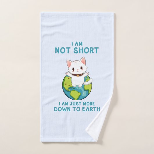 短くなく、地球に下る – Cat Humor バスタオルセット (ハンドタオル)