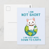 短くなく、地球に下る – Cat Humor ポストカード (正面/裏面)