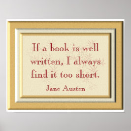 短すぎる – Jane Austen引用文 – アートプリント ポスター