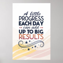 短やる気を起こさせるいフレーズ、少し進歩 ポスター