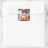 短刀を持った猫耳娘 スクエアシール (バッグ)