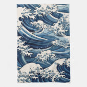 短剣：北斎波が再考 キッチンタオル (縦)