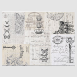 短命なもののコラージュのDecoupageシート 薄葉紙