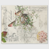 短命なものの鳥のDecoupage 60lbの紙 ラッピングペーパー (フラット)